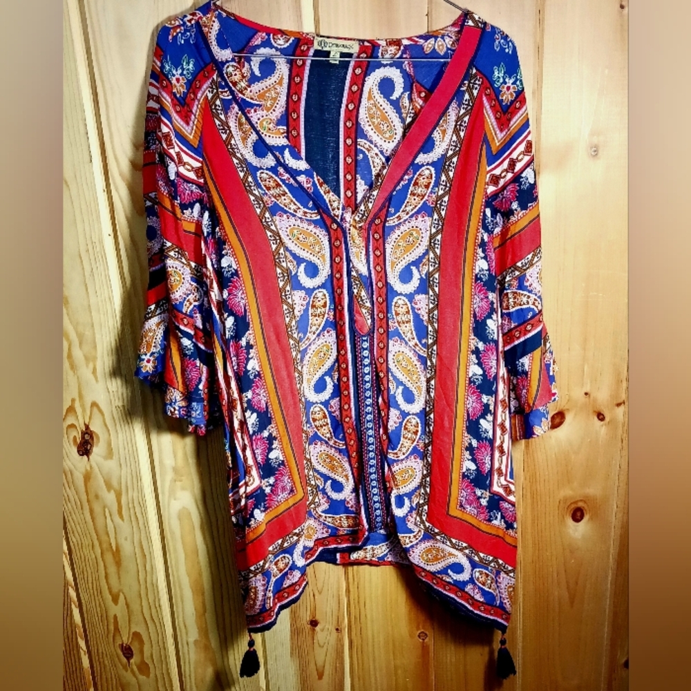 Democracy Multi-color Pullover Tunic Top